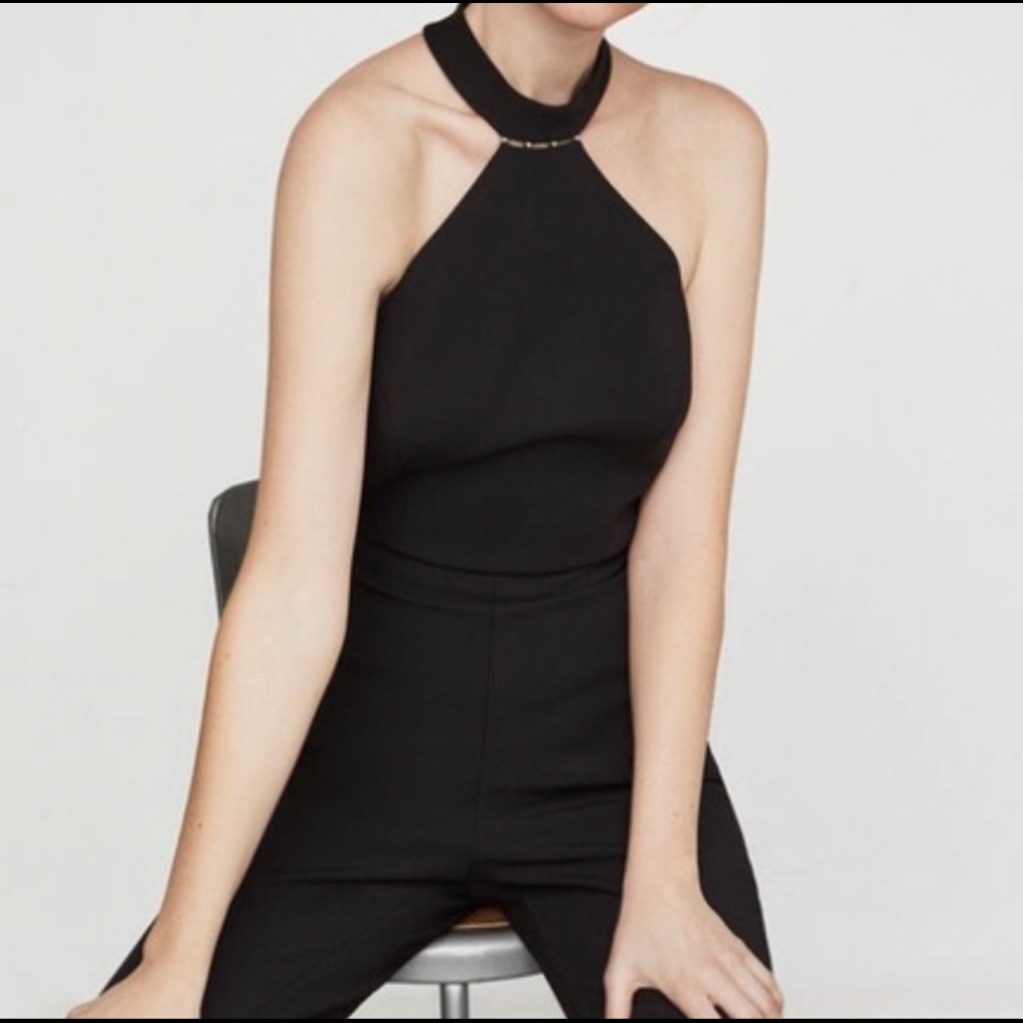 Black Cut-Out Bcbgmaxzaria Jumpsuit
